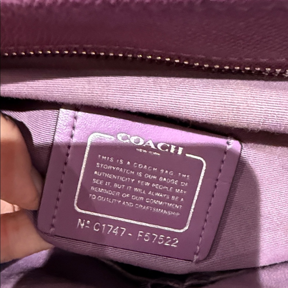 Coach Violet Tote Bag with Yellow Scarf - Picture 13 of 14